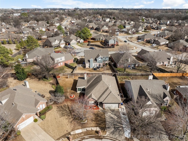 bird's eye view with a residential view