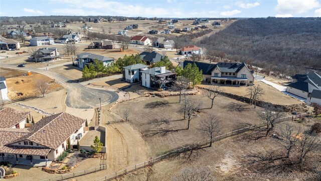 bird's eye view with a residential view