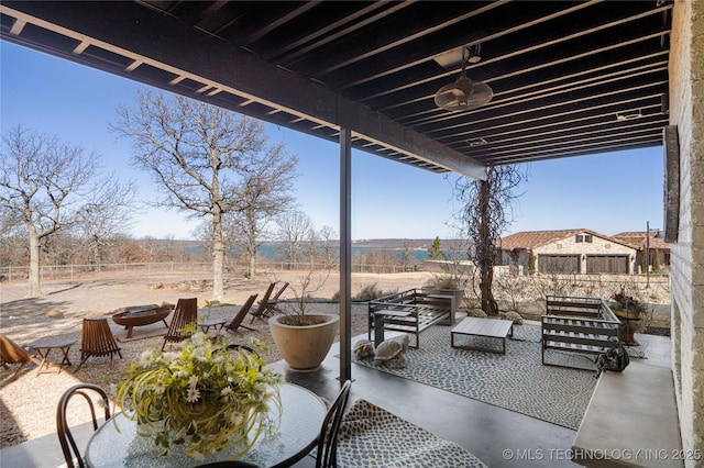 view of patio / terrace featuring an outdoor hangout area