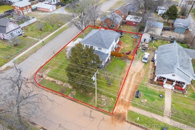 aerial view featuring a residential view