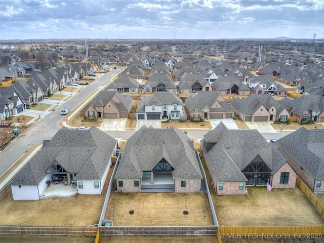 drone / aerial view with a residential view