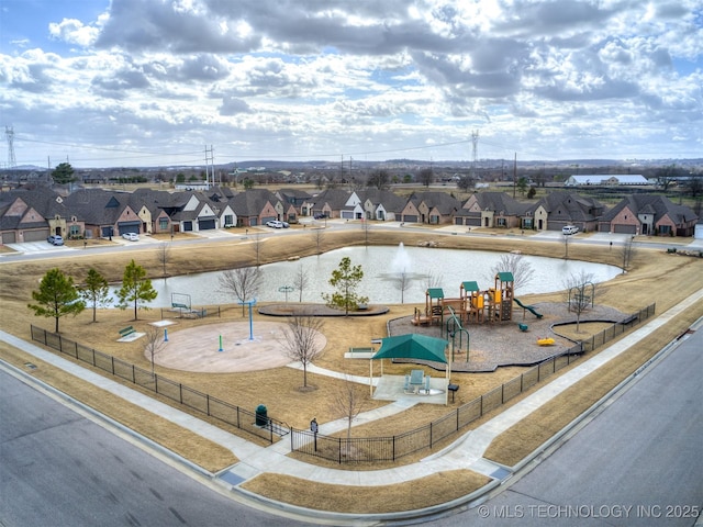 aerial view featuring a residential view