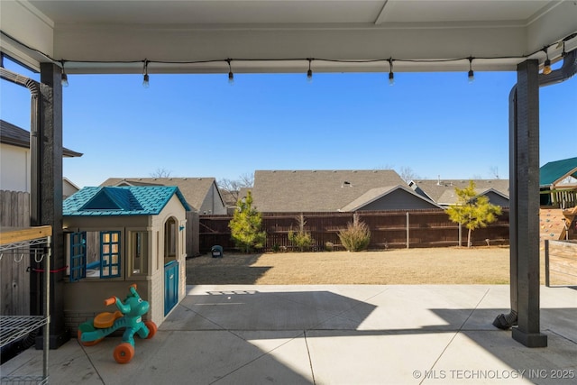 view of patio with a fenced backyard