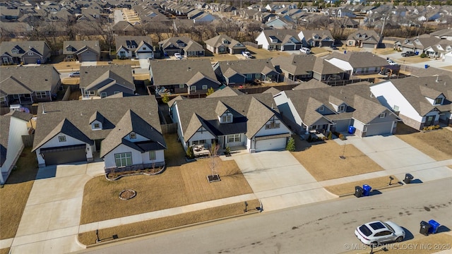 drone / aerial view with a residential view