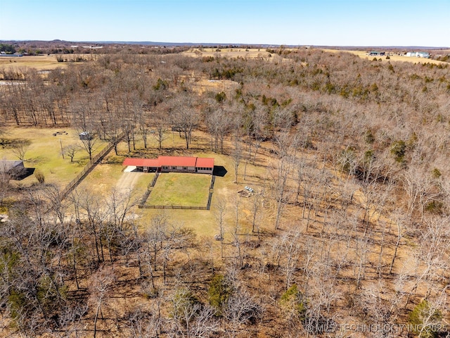 drone / aerial view with a rural view