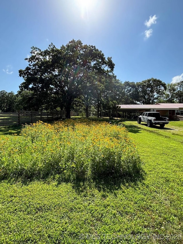 view of yard with fence