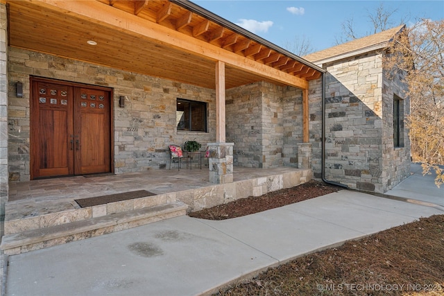 exterior space featuring covered porch