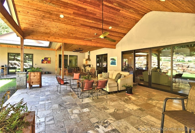 8890 S 39th W Ave, Tulsa, OK 74132 - view of patio with ceiling fan and outdoor lounge area