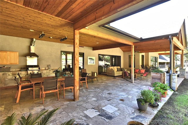 8890 S 39th W Ave, Tulsa, OK 74132 - view of patio featuring an outdoor living space, outdoor dining space, and area for grilling