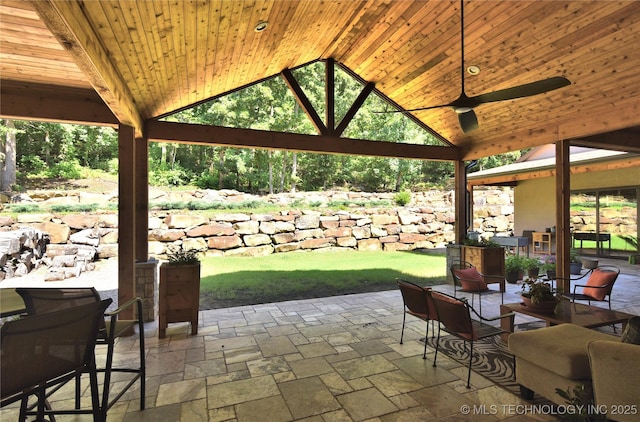 8890 S 39th W Ave, Tulsa, OK 74132 - view of patio / terrace with a gazebo and a ceiling fan