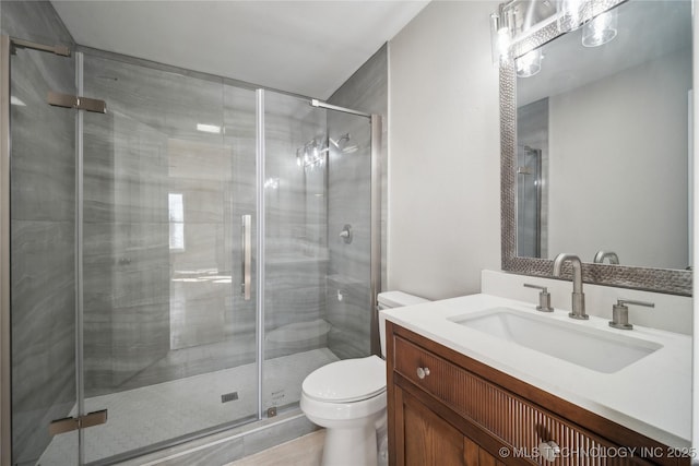 8301 E 133rd St S, Bixby, OK 74008 - full bathroom featuring vanity, a stall shower, and toilet