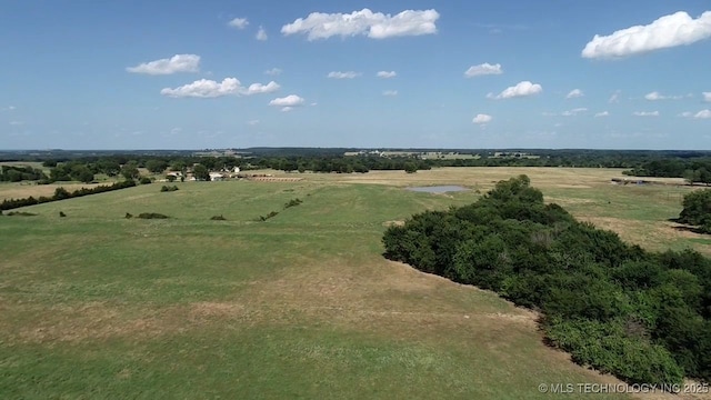 aerial view featuring a rural view