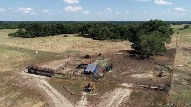 drone / aerial view with a rural view