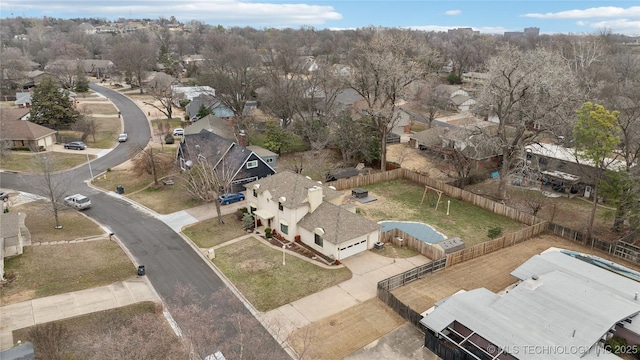 bird's eye view with a residential view