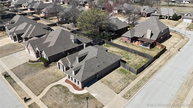 bird's eye view with a residential view