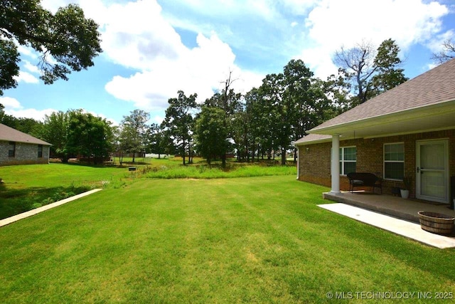 view of yard featuring a patio area