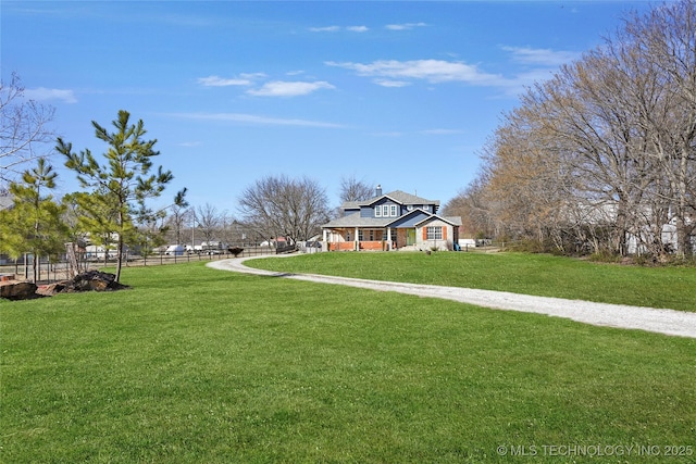 view of yard with fence