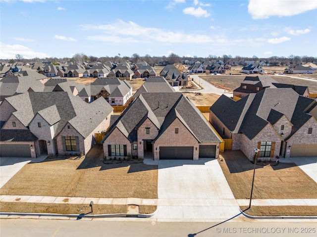 bird's eye view featuring a residential view