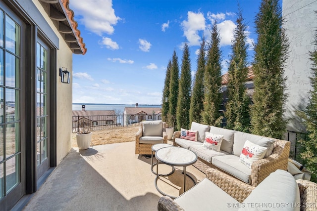 view of patio featuring an outdoor hangout area