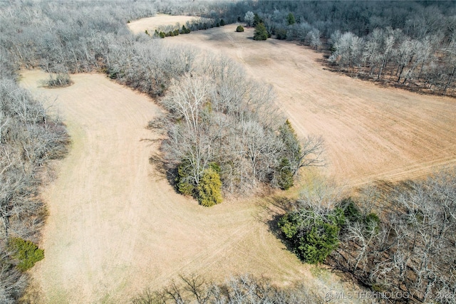 aerial view featuring a rural view