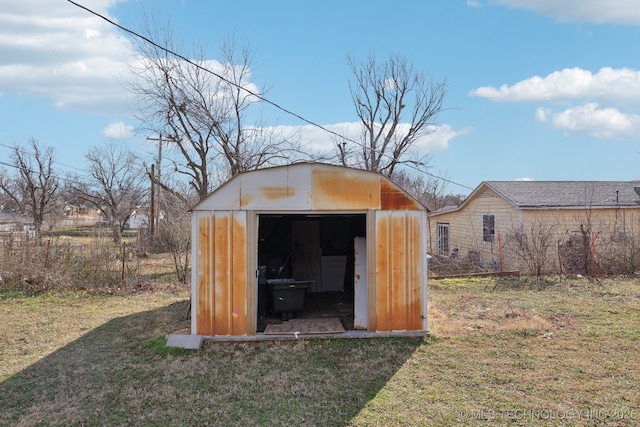 view of shed