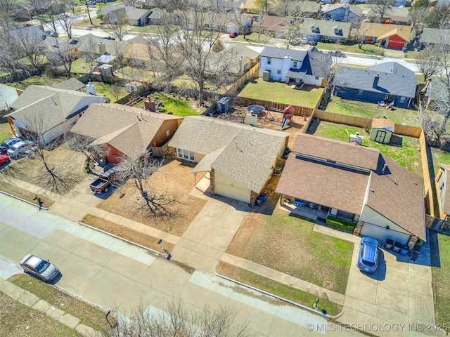 drone / aerial view with a residential view