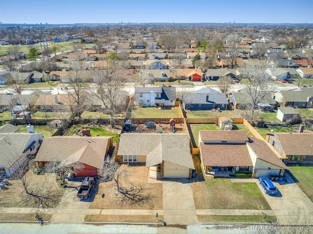 aerial view featuring a residential view