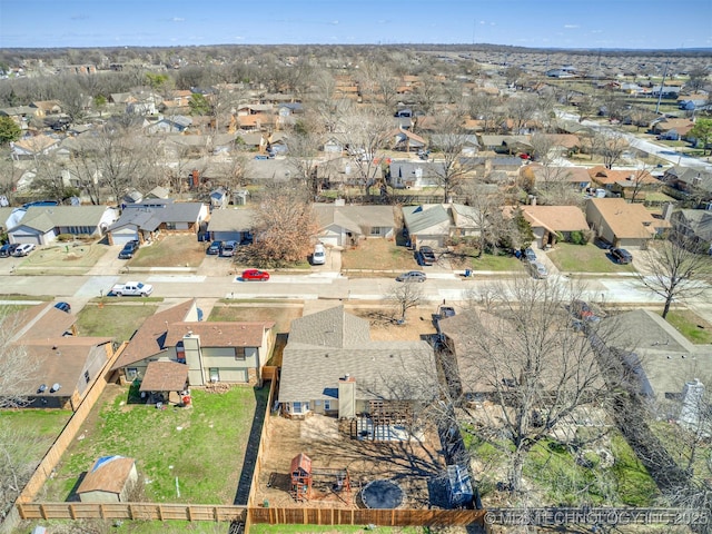 bird's eye view with a residential view