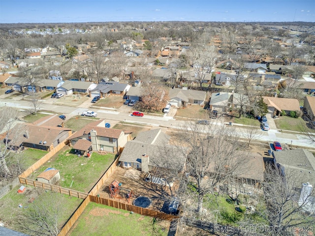 bird's eye view with a residential view