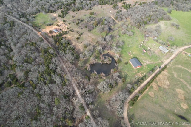 drone / aerial view with a rural view