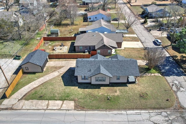 aerial view featuring a residential view