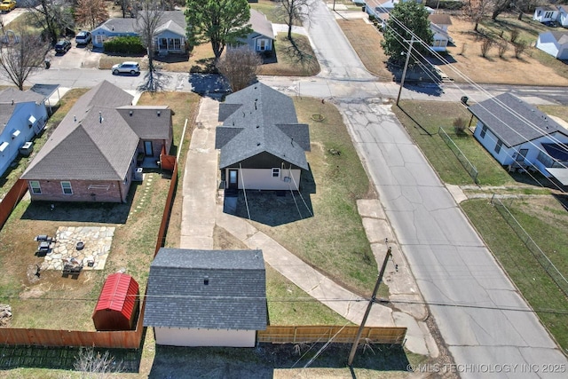 bird's eye view featuring a residential view
