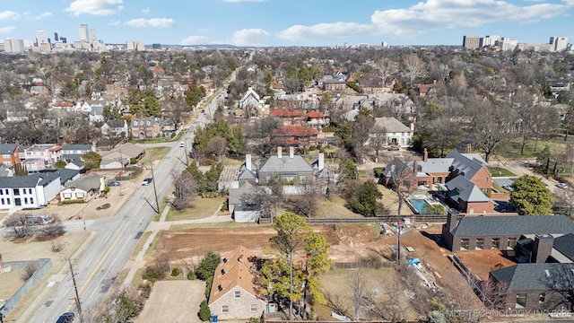 aerial view with a residential view