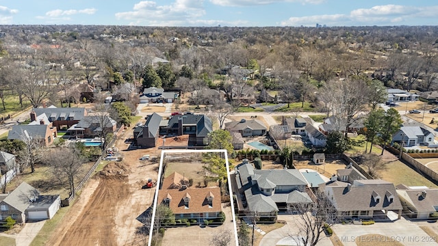 birds eye view of property with a residential view