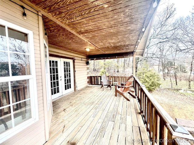 deck with french doors