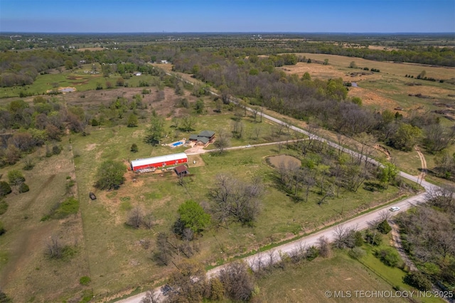 bird's eye view with a rural view