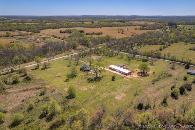 bird's eye view with a rural view