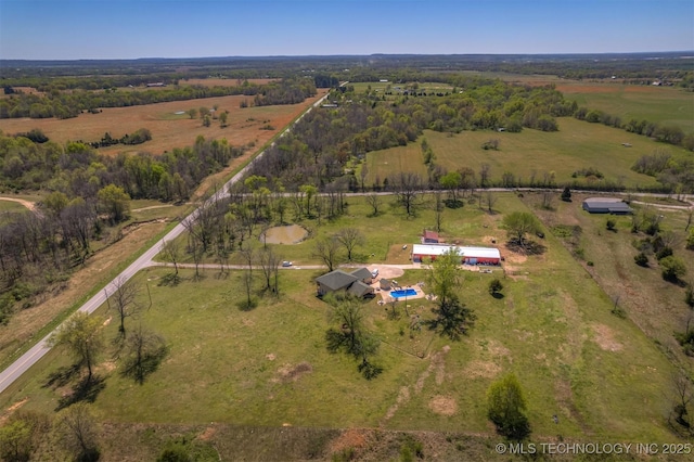 drone / aerial view featuring a rural view