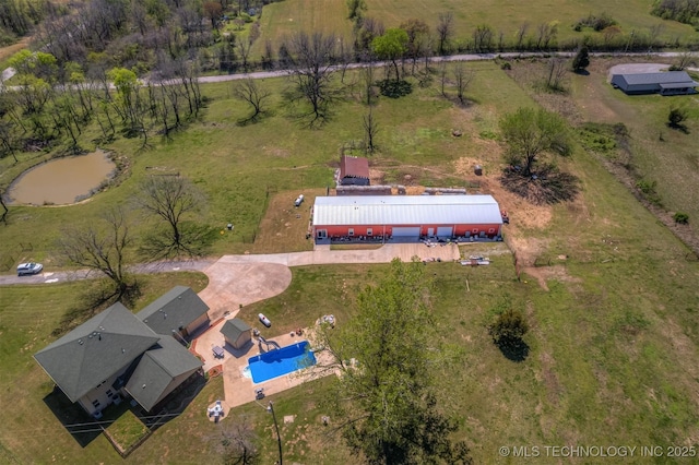 bird's eye view featuring a rural view