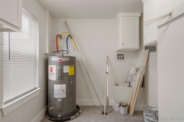 utility room with water heater