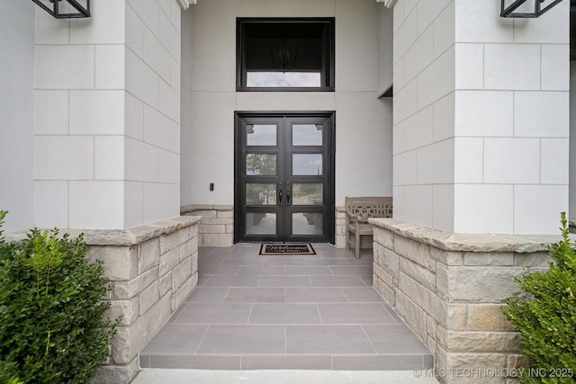 property entrance with french doors