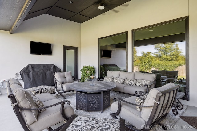 view of patio featuring an outdoor living space