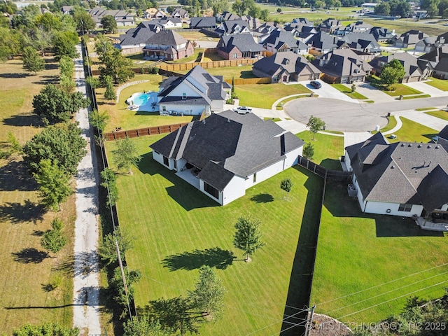 bird's eye view featuring a residential view