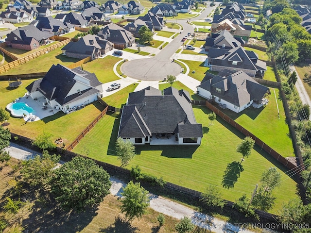 aerial view featuring a residential view