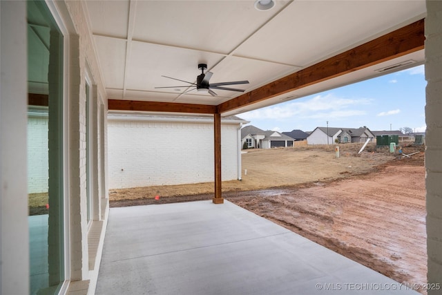 view of patio / terrace with ceiling fan