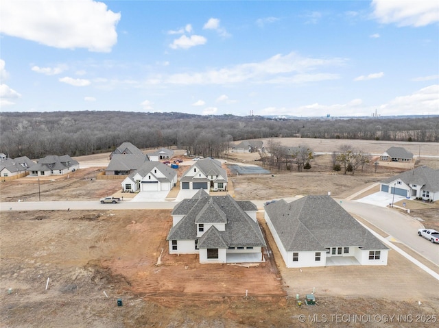 aerial view featuring a residential view