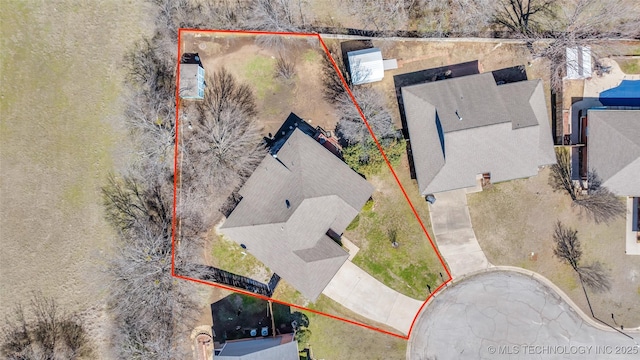 2517 Westwood, Ardmore, OK 73401 - aerial overview of property's location with property parcel outlined
