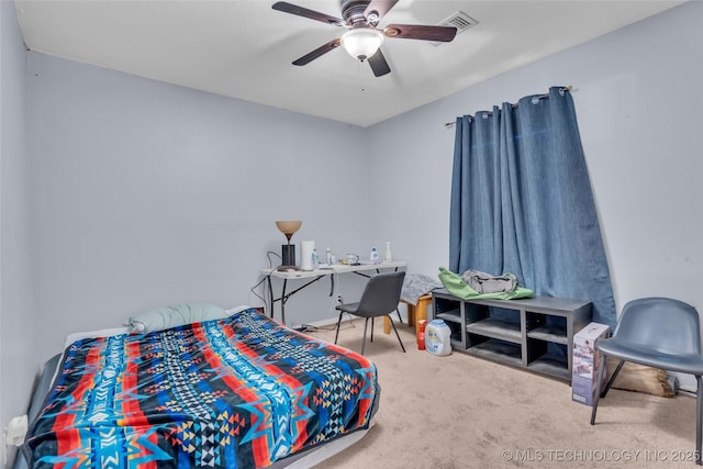 2517 Westwood, Ardmore, OK 73401 - bedroom featuring carpet flooring and a ceiling fan