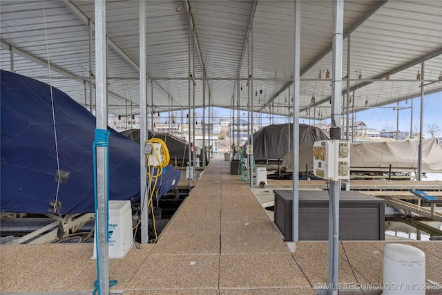 dock area with boat lift