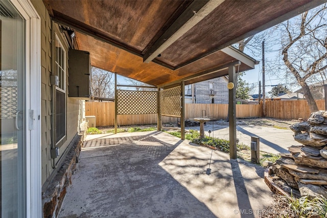 view of patio with a fenced backyard